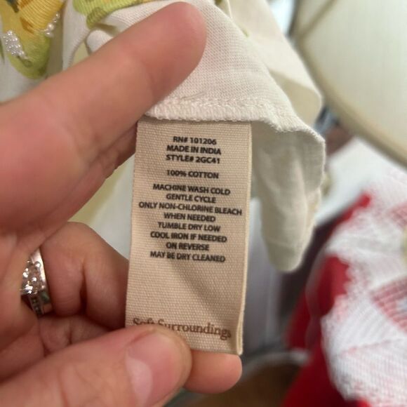 Soft Surroundings Ladies Size XS White/Green Flowers - Picture 5 of 6